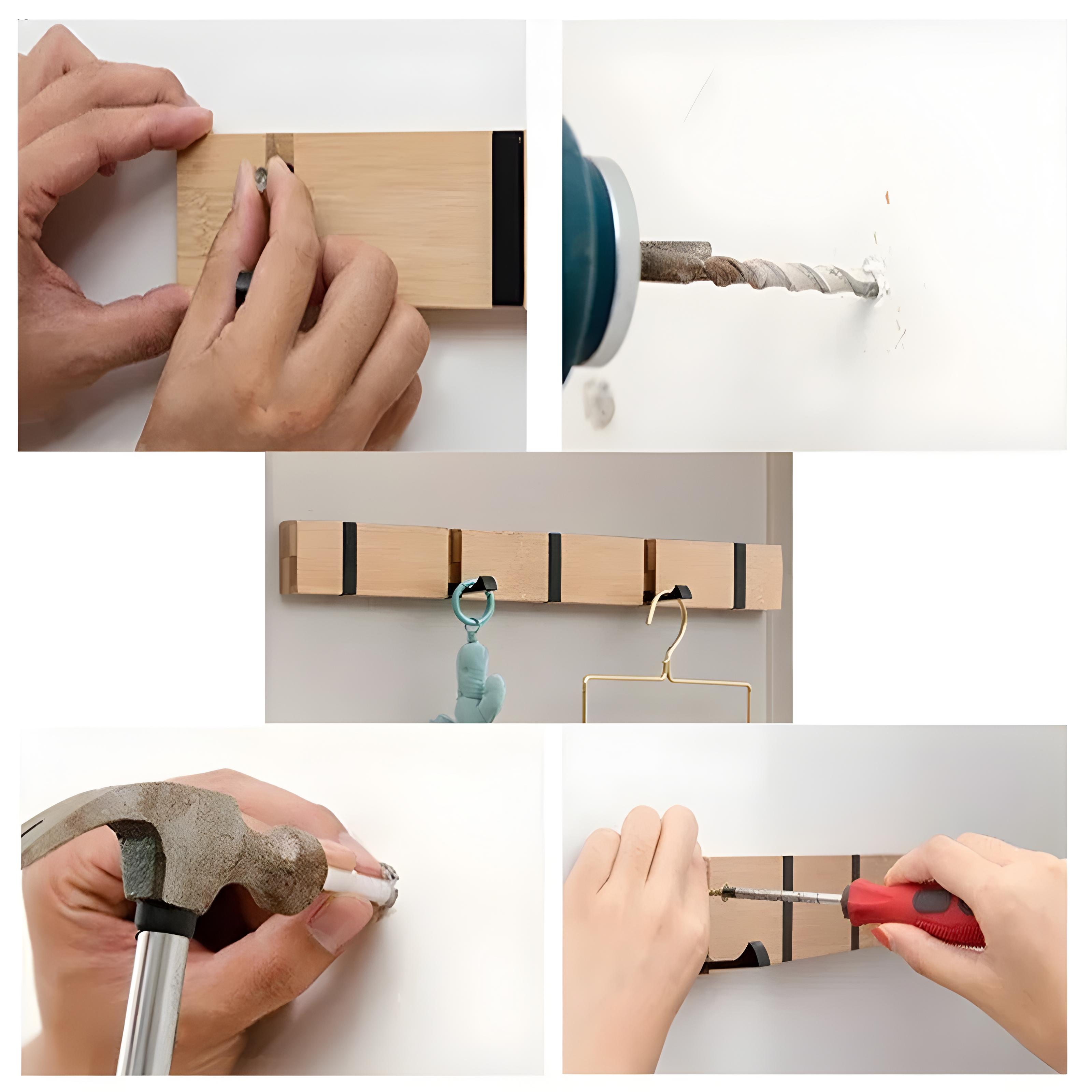 NordicHang Krok – Väggmonterad Träbadkroka