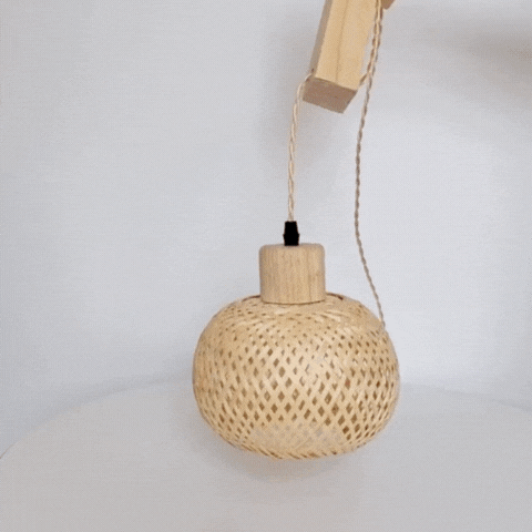 Royallure Bamboo Rattan Vägglampa Handvävd Korgbelysning för Rumsinredning