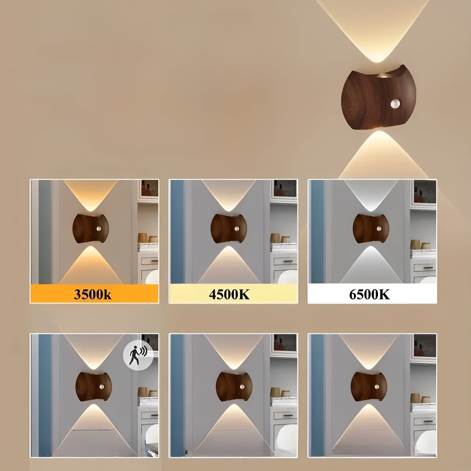 LED-vägglampa med rörelsesensor – uppladdningsbar &amp; smart | Ideal för sovrum &amp; hall