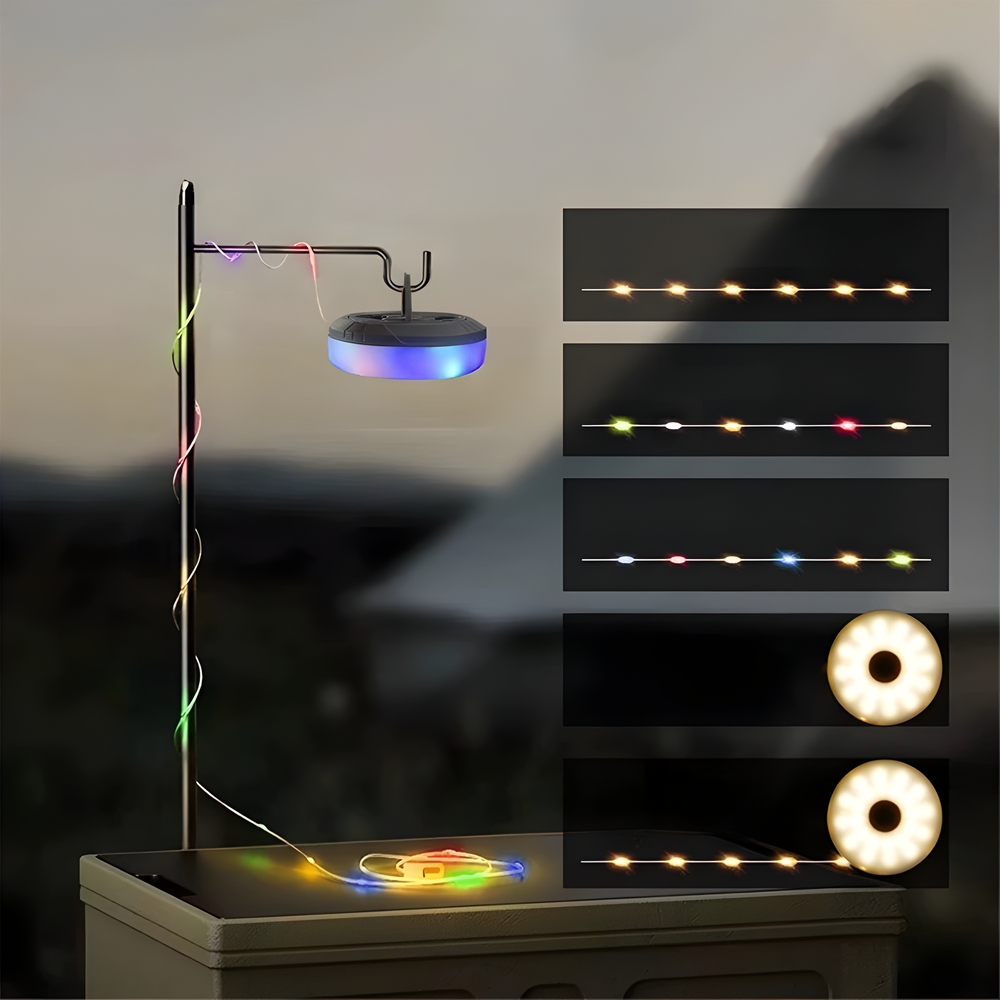 Carvallo LED-tältljusband | Vattentålig & Flexibel | För Utomhus & Camping | Militärgrön