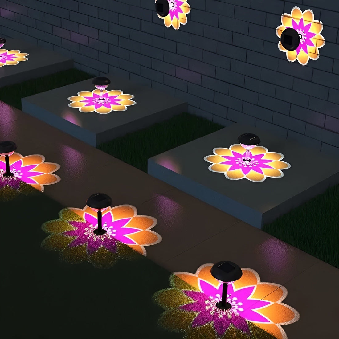 Solarlampor för utomhusbruk – 2 stycken LED trädgårdsbelysning med skymningssensor | Automatiskt på/av