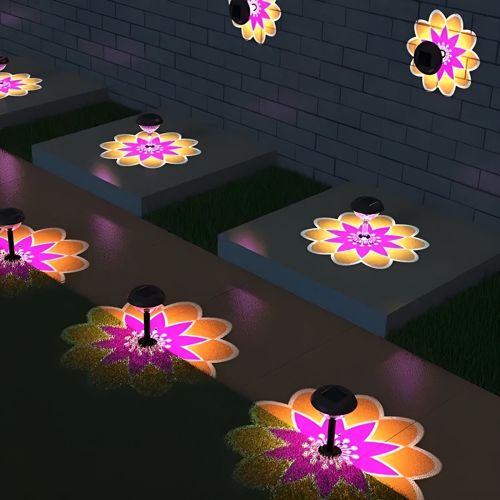 Solarlampor för utomhusbruk – 2 stycken LED trädgårdsbelysning med skymningssensor | Automatiskt på/av