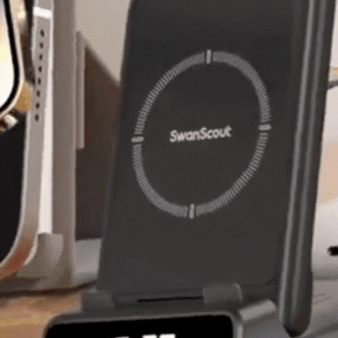 Royallure 3-i-1 Trådlös Laddstation – Snabbladdare för Telefon, Klocka & Hörlurar