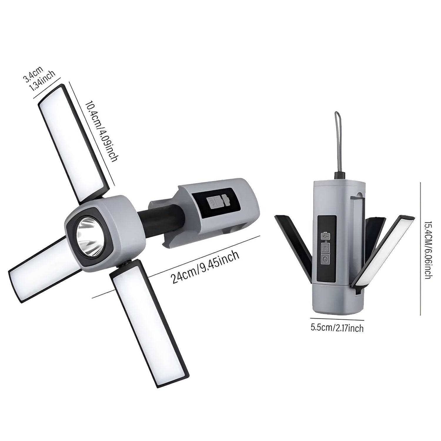 Campinglampa med USB-laddning – Bärbar &amp; 360° roterbar | Ideal för utomhus &amp; nödsituationer