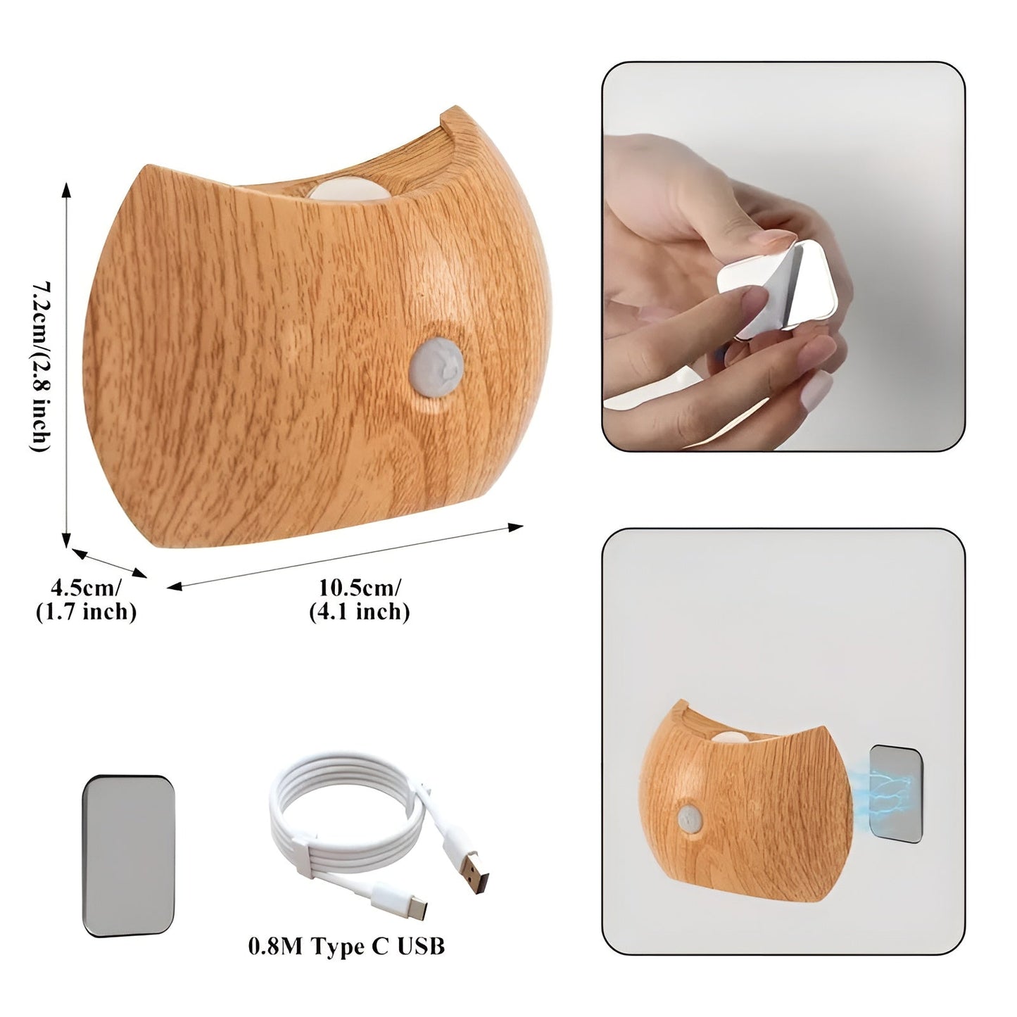 LED-vägglampa med rörelsesensor – uppladdningsbar & smart | Ideal för sovrum & hall