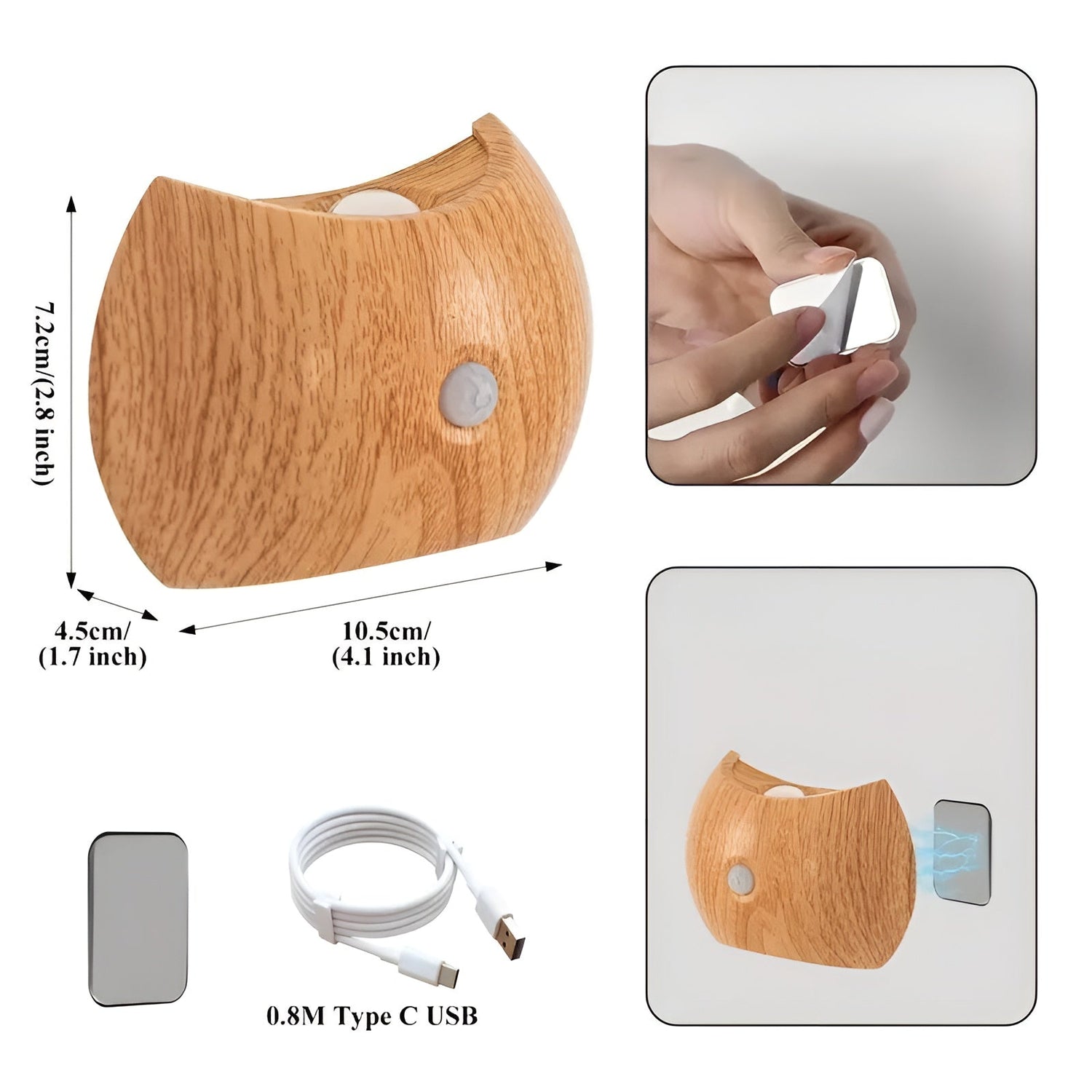 LED-vägglampa med rörelsesensor – uppladdningsbar &amp; smart | Ideal för sovrum &amp; hall