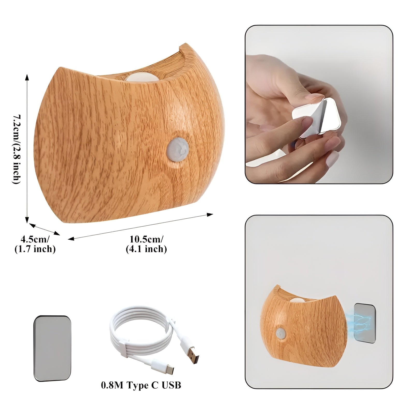 LED-vägglampa med rörelsesensor – uppladdningsbar &amp; smart | Ideal för sovrum &amp; hall