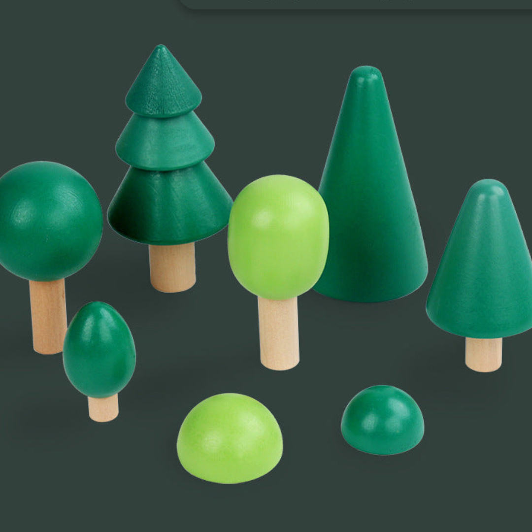 Montessori färgglada trä byggklossar