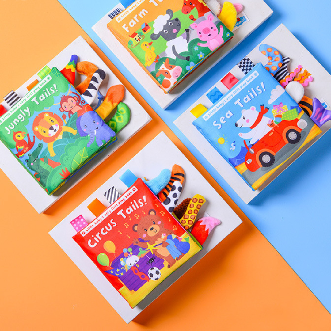 Sensorisk rynkat papper saga bok för småbarn