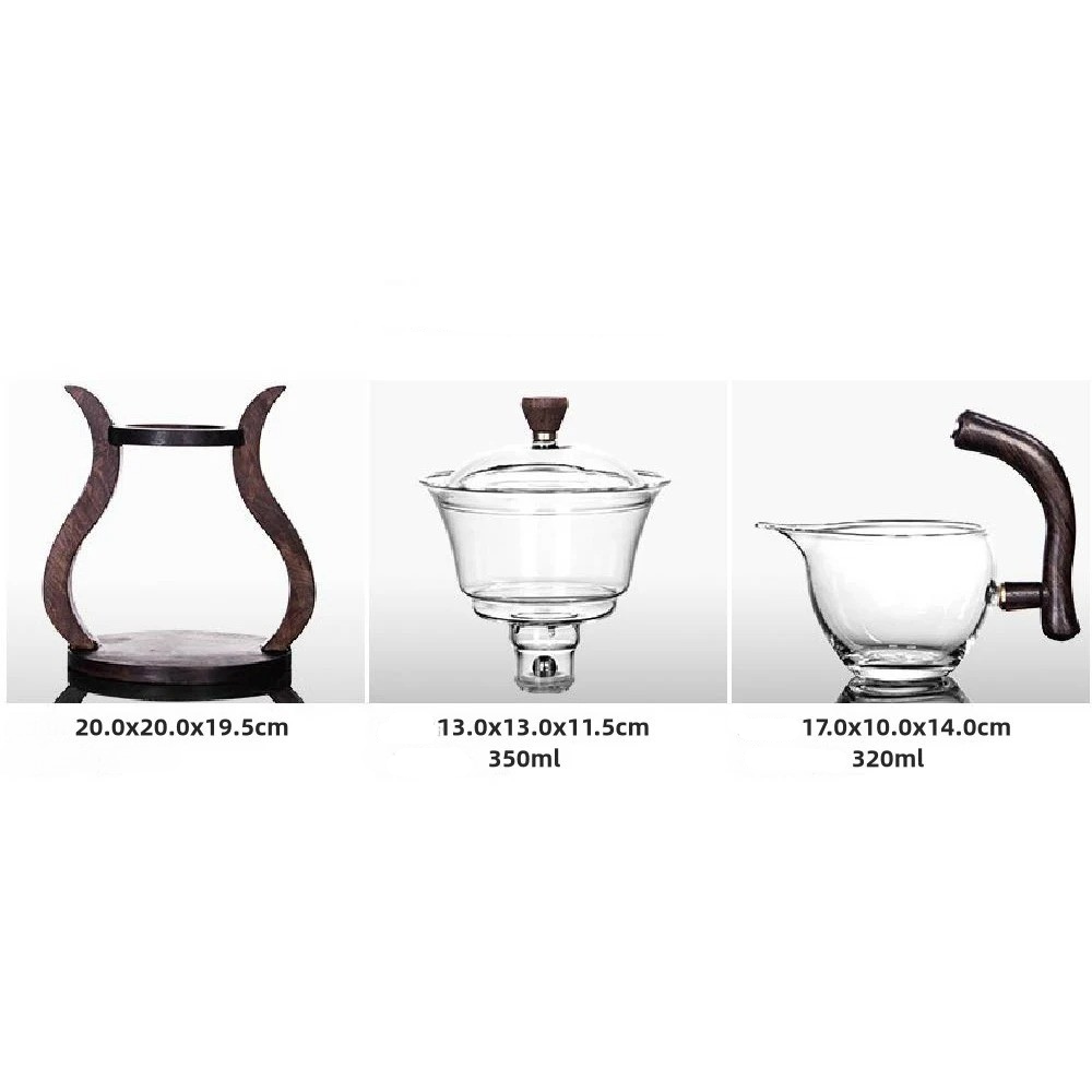 Glas Teaset med Magnetisk Flöde – Semi-Automatisk Kanna, Värmebeständig och Elegant