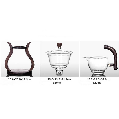 Glas Teaset med Magnetisk Flöde – Semi-Automatisk Kanna, Värmebeständig och Elegant