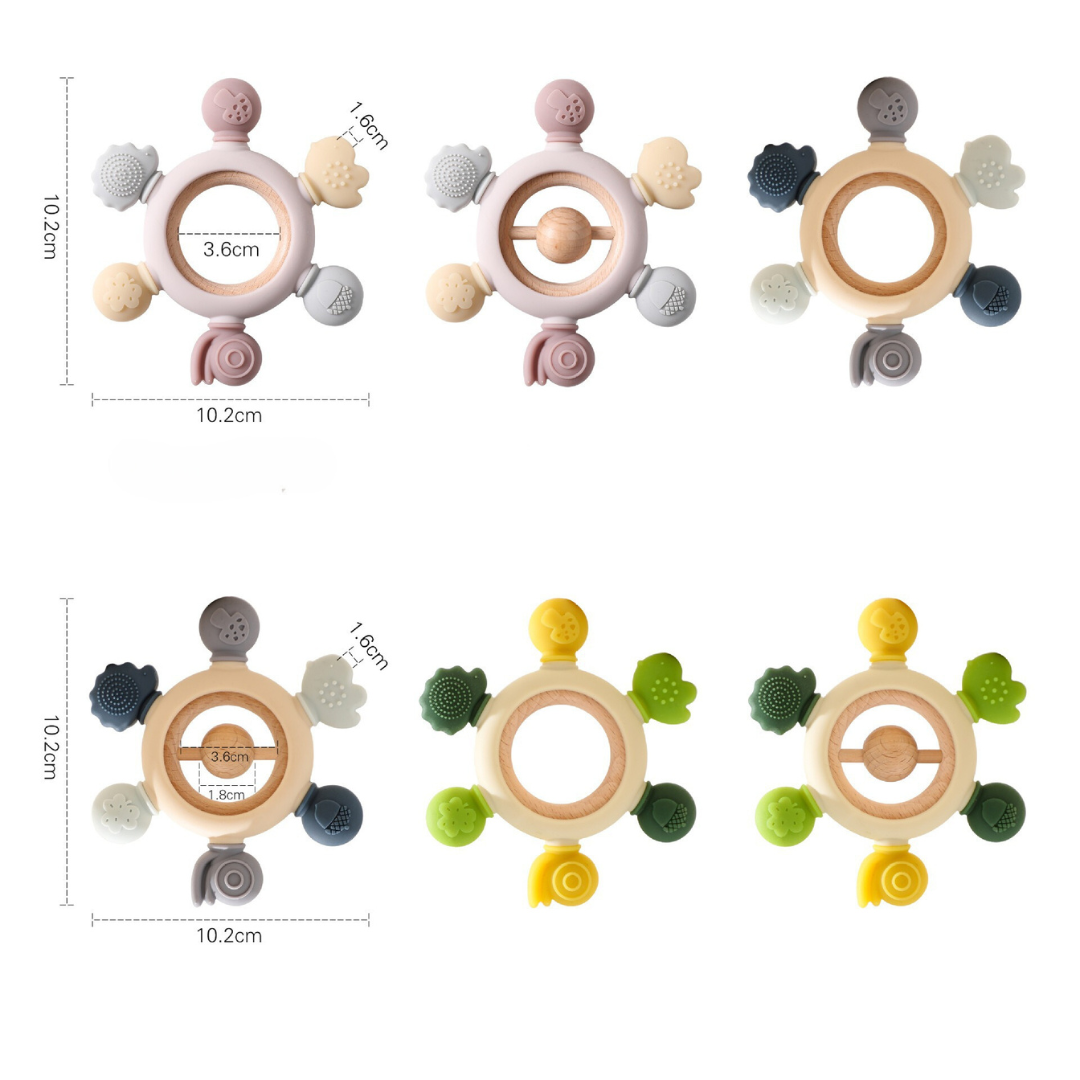 Baby Bit Toy Manufactured from Wood and Silicone