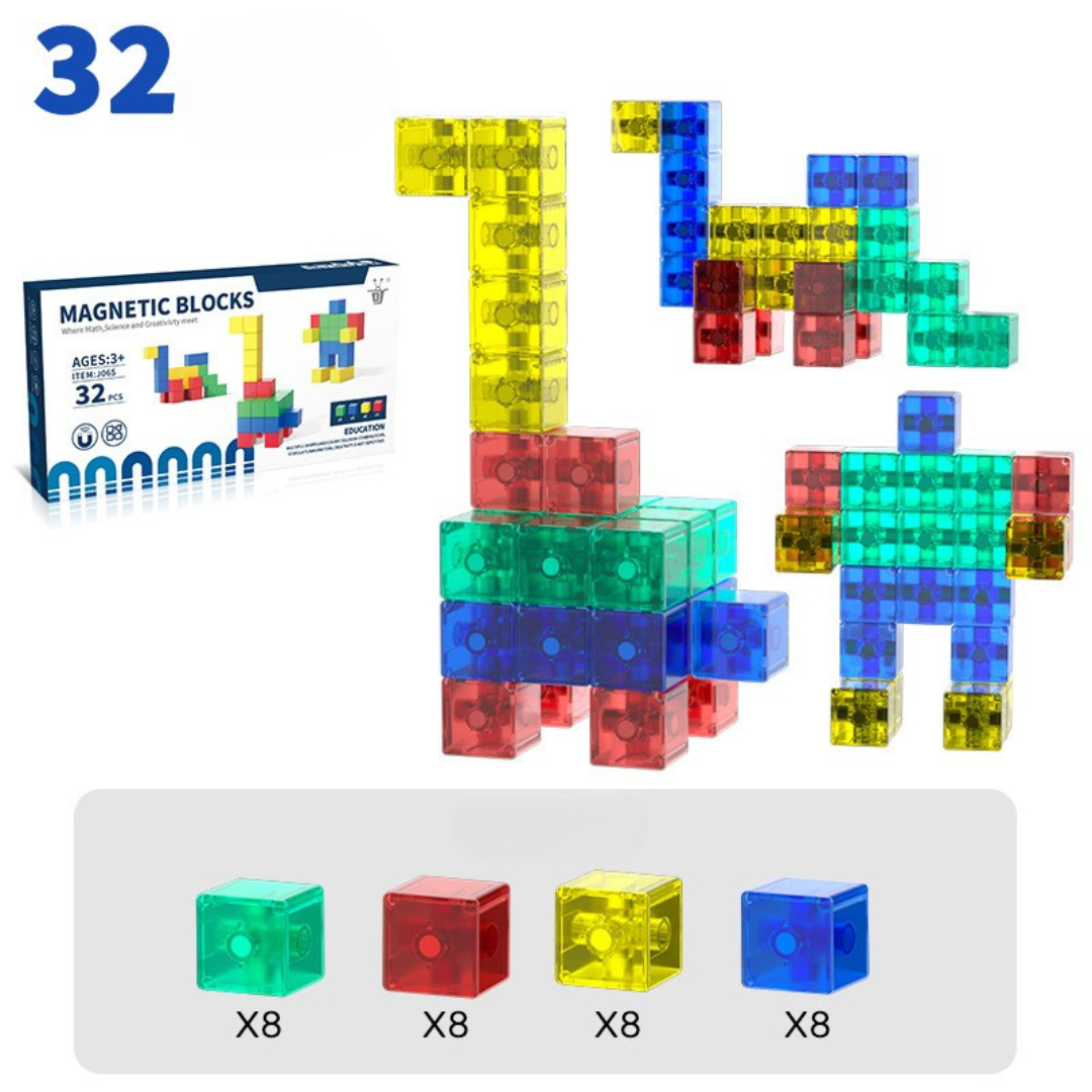 Barnsäker Montessori magnetisk kubleksak