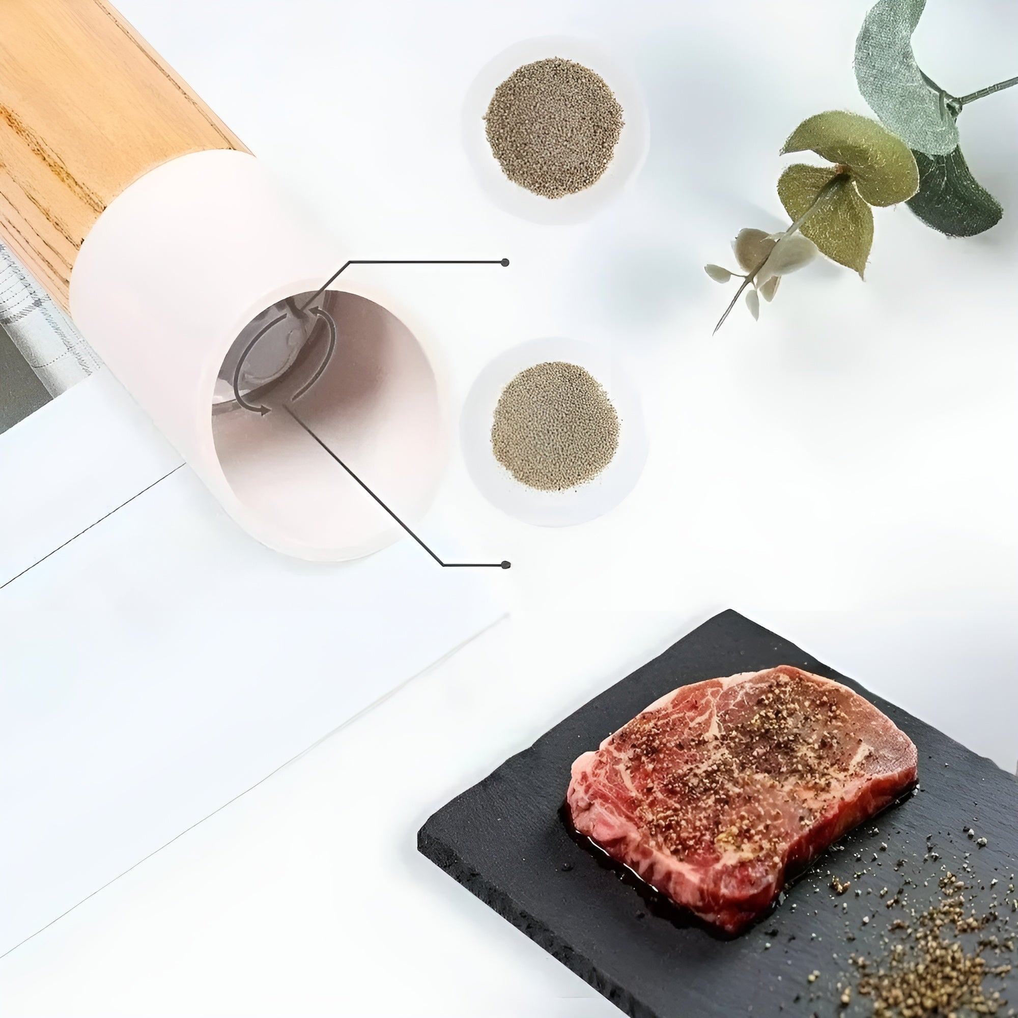 Salt- och pepparkvarnset – Justerbar kvarn | Stilren för varje kök