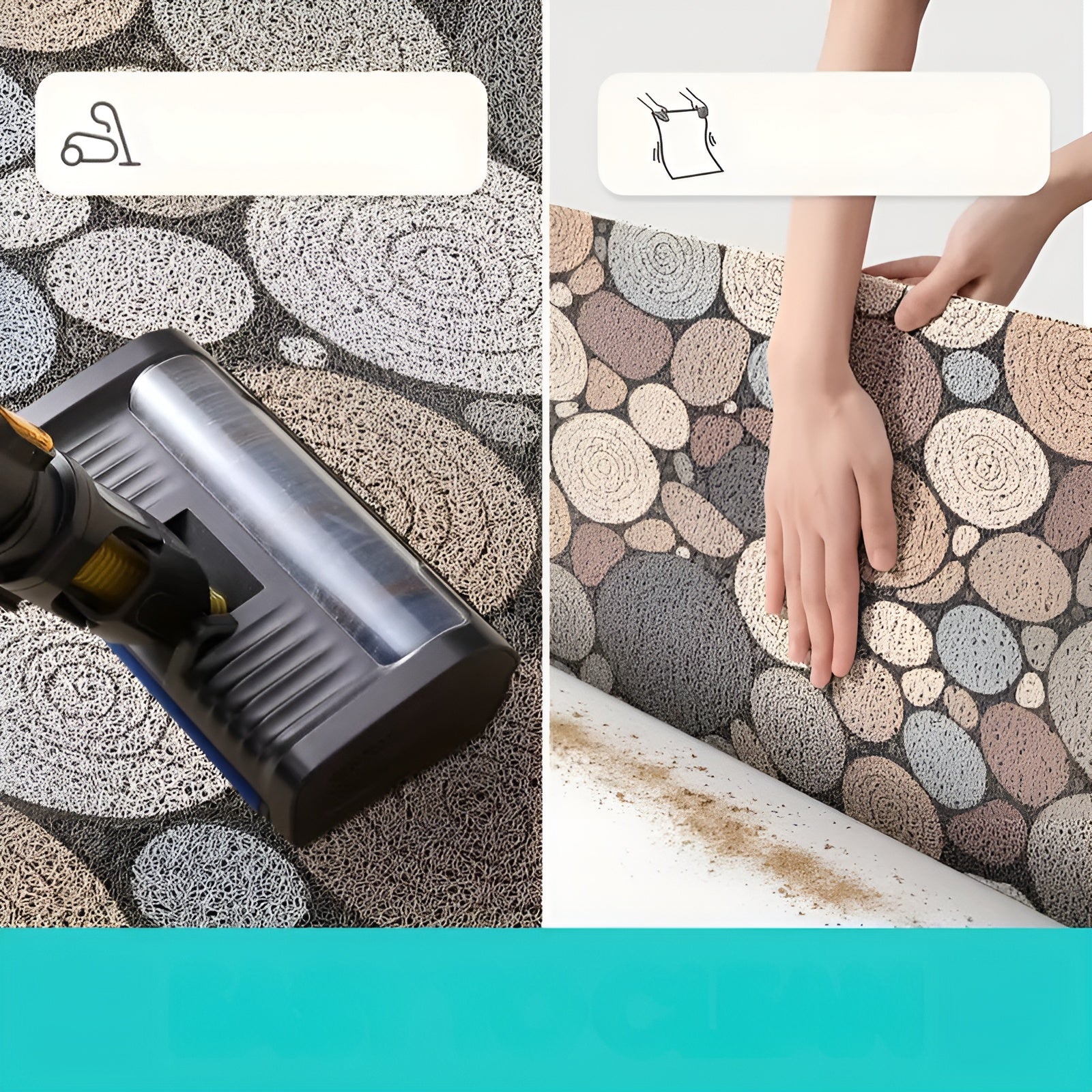 Dörrmatta med trä- och grusmönster – Halkfri &amp; Lättskött | För inomhus- och utomhusbruk