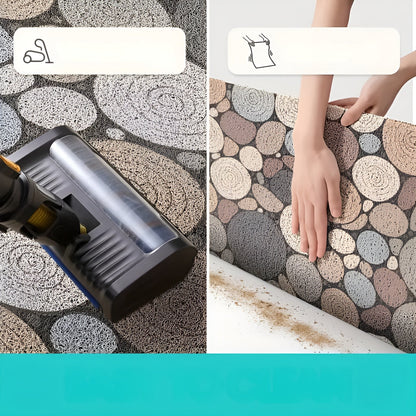 Dörrmatta med trä- och grusmönster – Halkfri &amp; Lättskött | För inomhus- och utomhusbruk