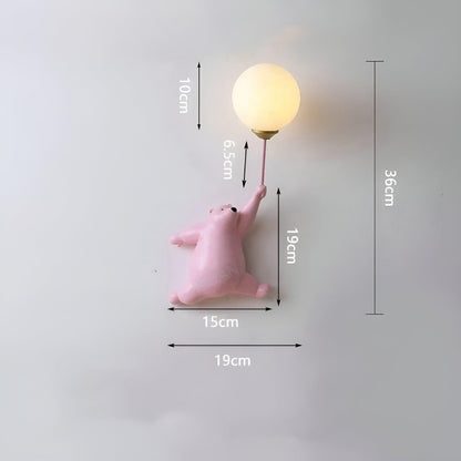 CartoonBear Vägglampa - Teddy-björn Cartoon Vägglampa för barnrum