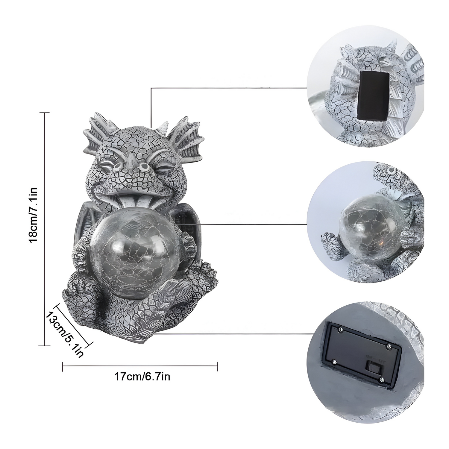 DragonHaven Lampa - Drakskulptur LED-bordslampa