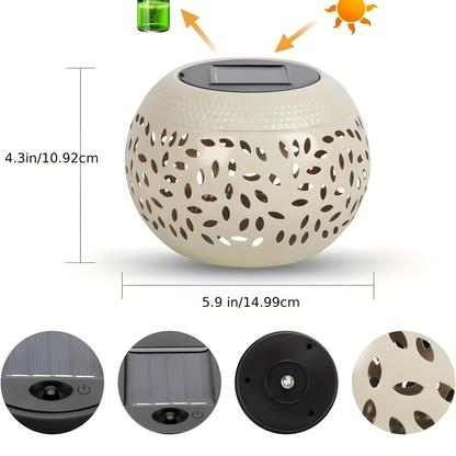 Solarlampor för bord – Dekorativ urholkad design för trädgård och balkong (Set om 2)