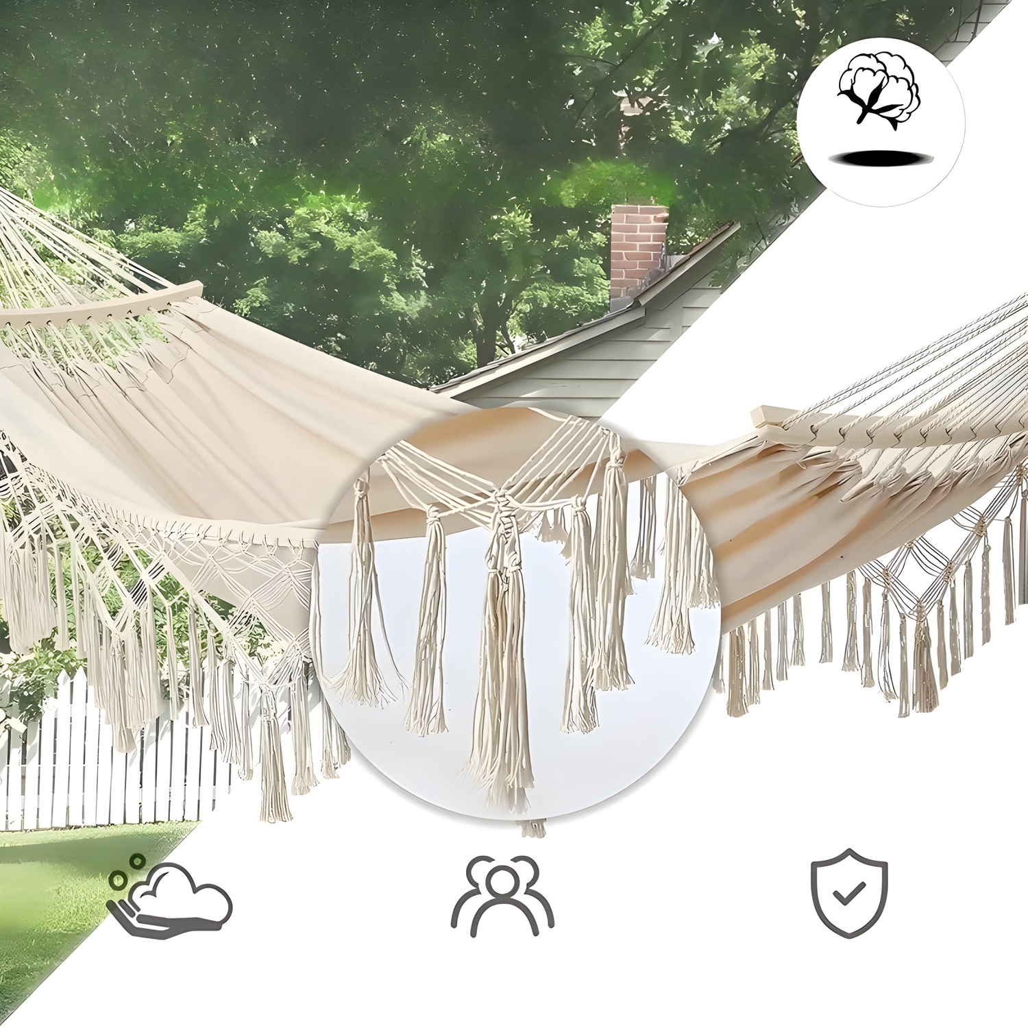 Svinghängmat – Fällbar, Mjuk och Perfekt för Inomhus- och Utomhusbruk