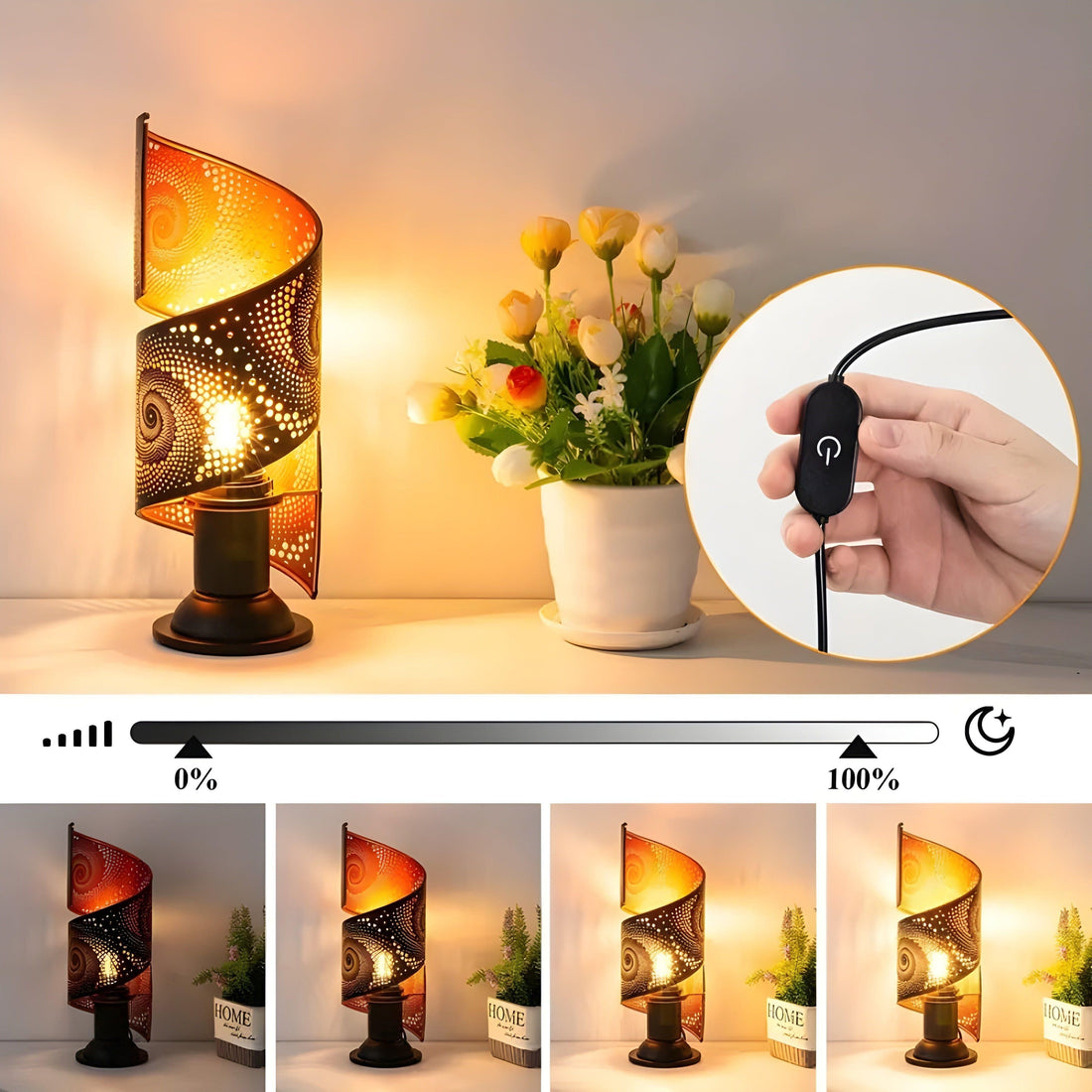 GlowCharm Light - Modern metall LED-bordlampa