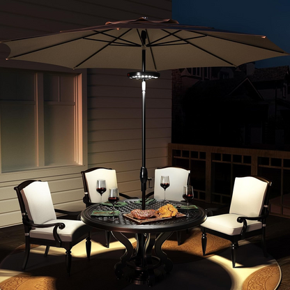 GlowShade Disc - Terrassparasol-lampa med 3 ljusstyrkenivåer