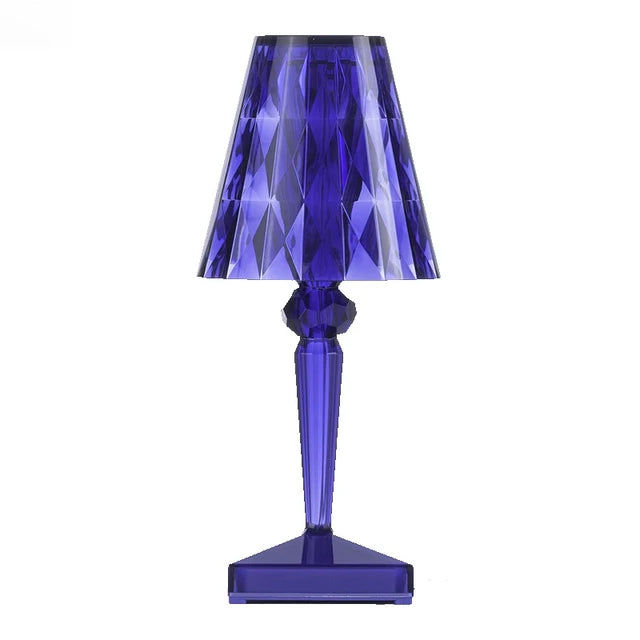 CrystalGlow - Dimbar Akryl Bordslampa med Luksuriöst Ljusspel för Vardagsrum och Sovrum