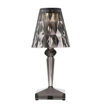 CrystalGlow - Dimbar Akryl Bordslampa med Luksuriöst Ljusspel för Vardagsrum och Sovrum