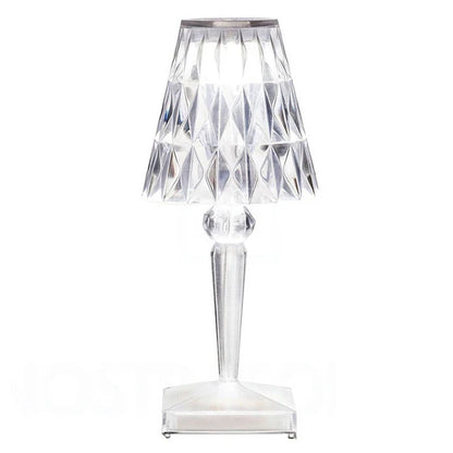 CrystalGlow - Dimbar Akryl Bordslampa med Luksuriöst Ljusspel för Vardagsrum och Sovrum
