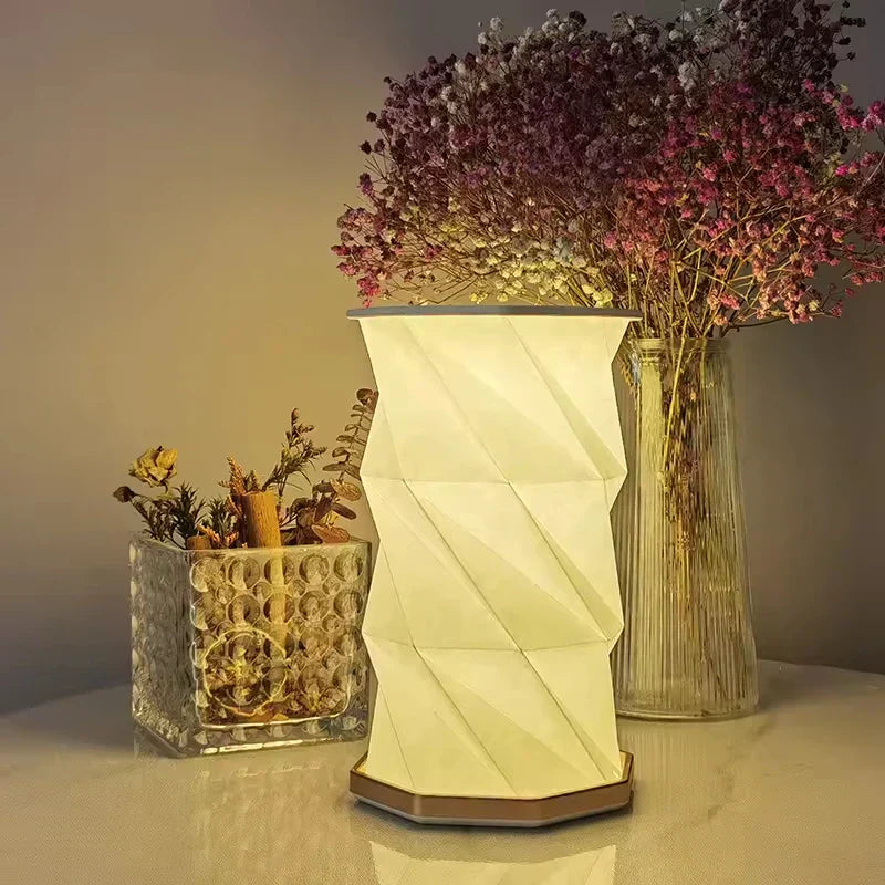 CrystalGlow - Uppladdningsbar Kristall Bordslampa, Trådlös LED Belysning med Dimfunktion