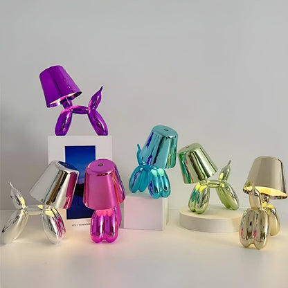 Pawsitive Glow: Kreativ elektropläterad hundlampa för det trendiga hemmet eller kontoret