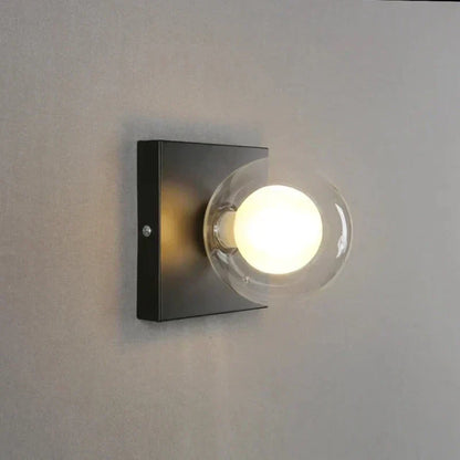 BrightSquare - LED Vägglampa med Glaskula – Fyrkantig Väggbelysning