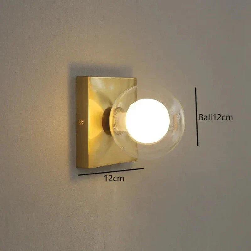 BrightSquare - LED Vägglampa med Glaskula – Fyrkantig Väggbelysning