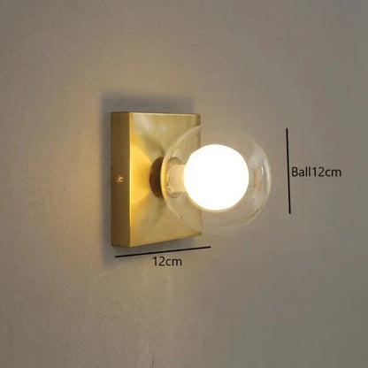 BrightSquare - LED Vägglampa med Glaskula – Fyrkantig Väggbelysning