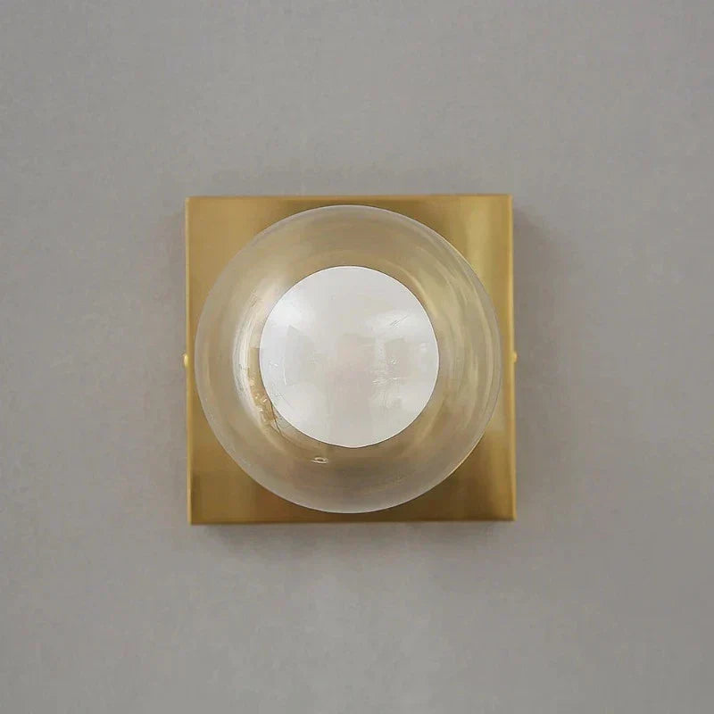BrightSquare - LED Vägglampa med Glaskula – Fyrkantig Väggbelysning