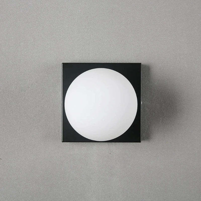 BrightSquare - LED Vägglampa med Glaskula – Fyrkantig Väggbelysning