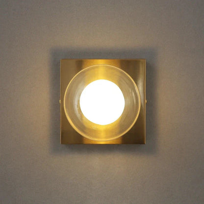 BrightSquare - LED Vägglampa med Glaskula – Fyrkantig Väggbelysning