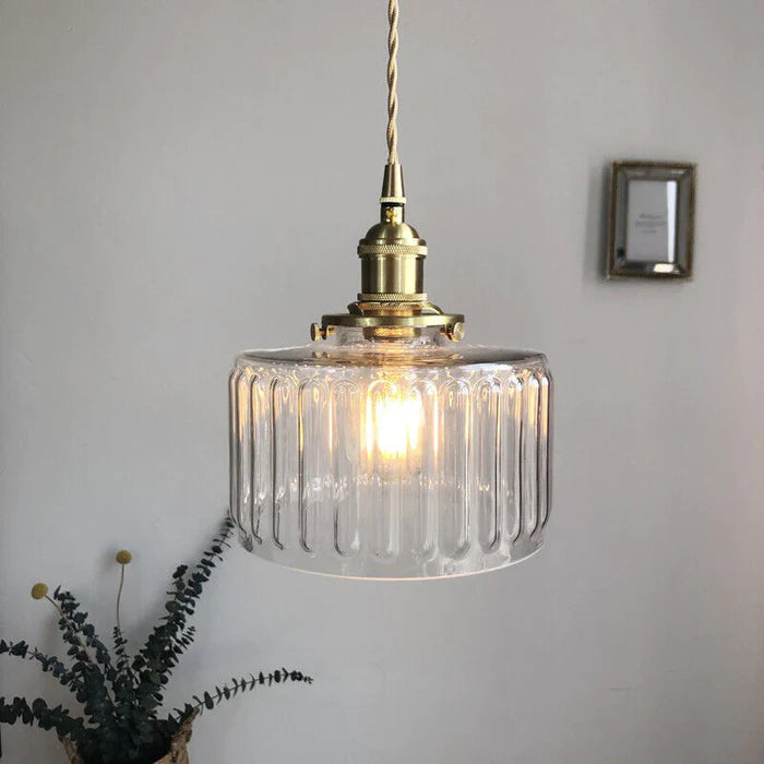 Vincent Vintage Kristall Taklampa – Cylindrisk glasdesign med justerbar höjd för en varm atmosfär