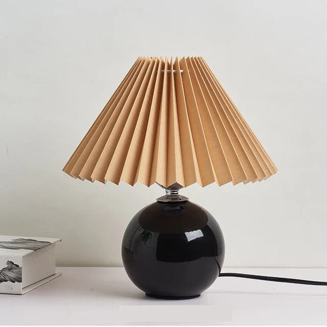 Antik Plisserad Vintage Bordslampa för Elegant Heminredning Belysning