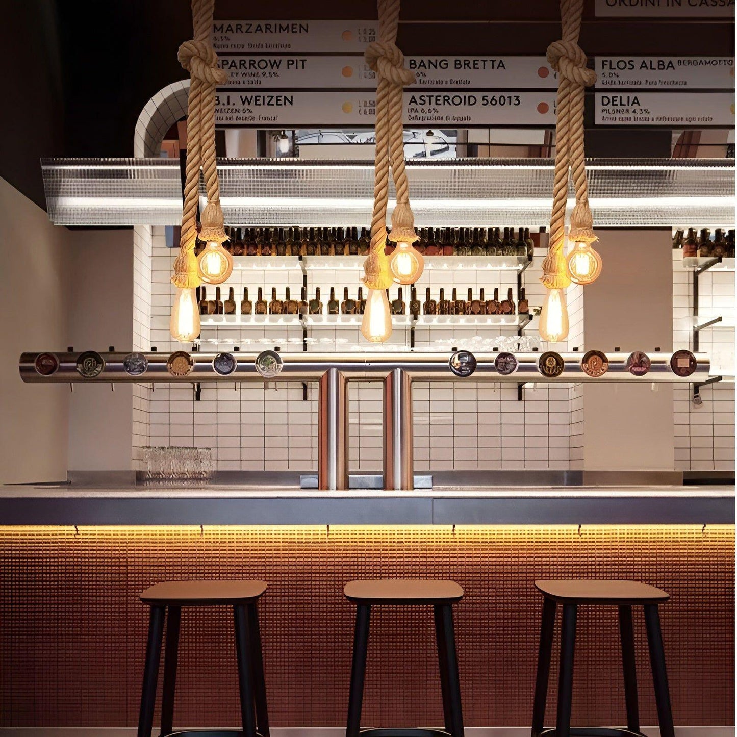 SparkleTwine Light - Italiensk Vintage Hängande Pendellampa Rep