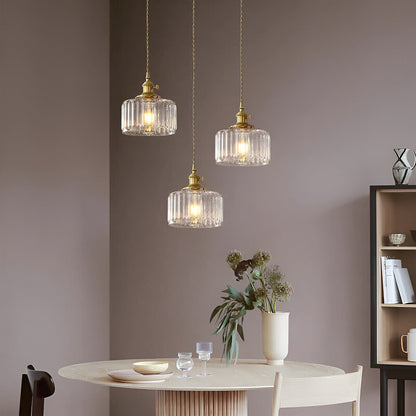 Kopparhängande lampa av glas – Modern LED-lampa | För vardagsrum och sovrum