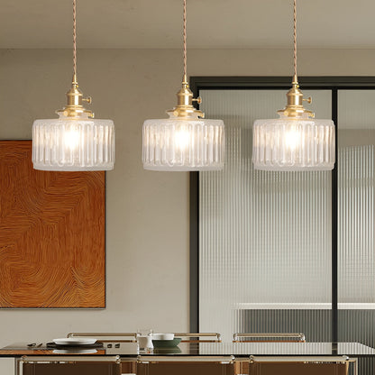 Kopparhängande lampa av glas – Modern LED-lampa | För vardagsrum och sovrum