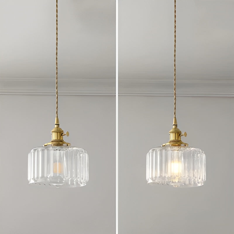 Kopparhängande lampa av glas – Modern LED-lampa | För vardagsrum och sovrum