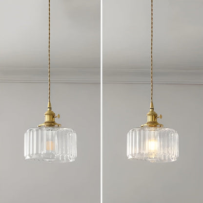 Kopparhängande lampa av glas – Modern LED-lampa | För vardagsrum och sovrum