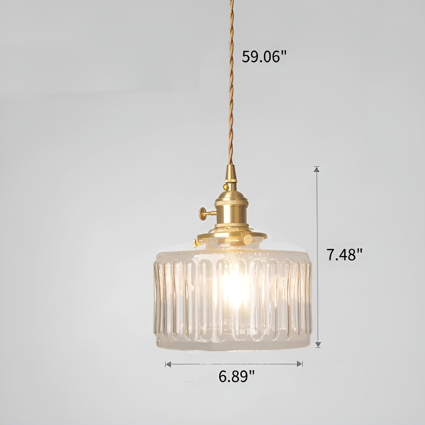 Kopparhängande lampa av glas – Modern LED-lampa | För vardagsrum och sovrum