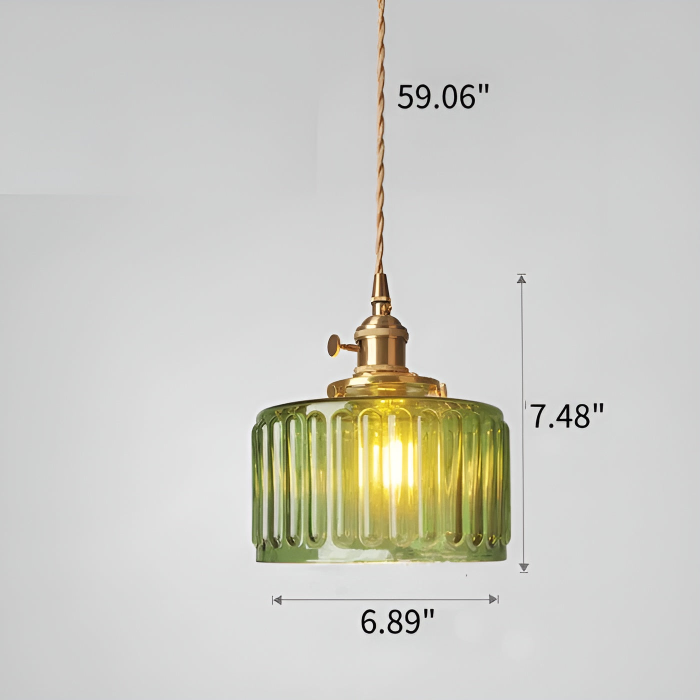 Kopparhängande lampa av glas – Modern LED-lampa | För vardagsrum och sovrum