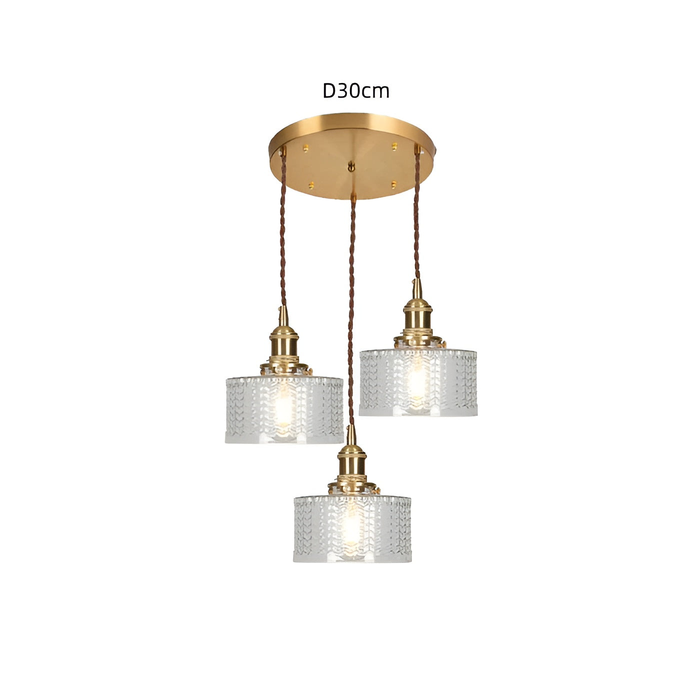 Kopparhängande lampa av glas – Modern LED-lampa | För vardagsrum och sovrum