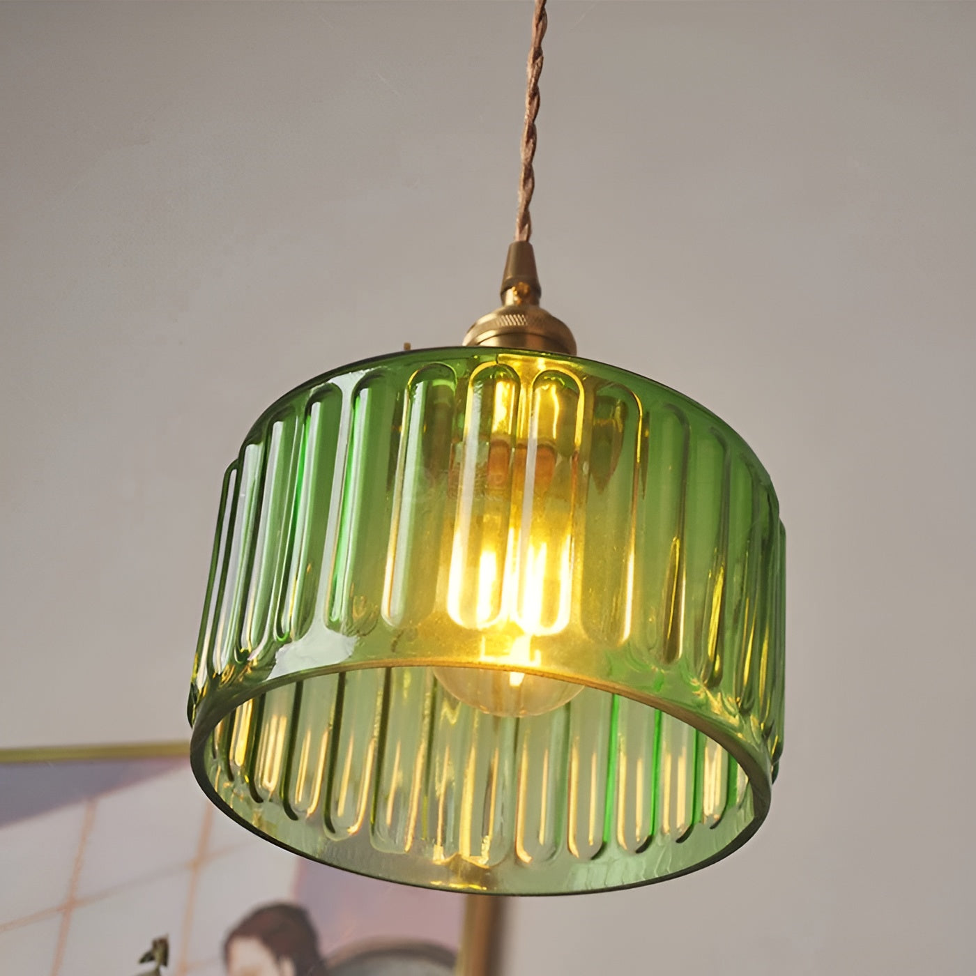 Kopparhängande lampa av glas – Modern LED-lampa | För vardagsrum och sovrum