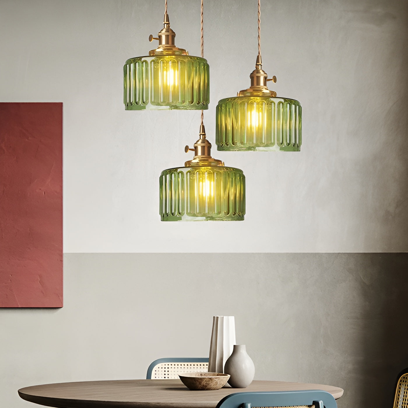 Kopparhängande lampa av glas – Modern LED-lampa | För vardagsrum och sovrum