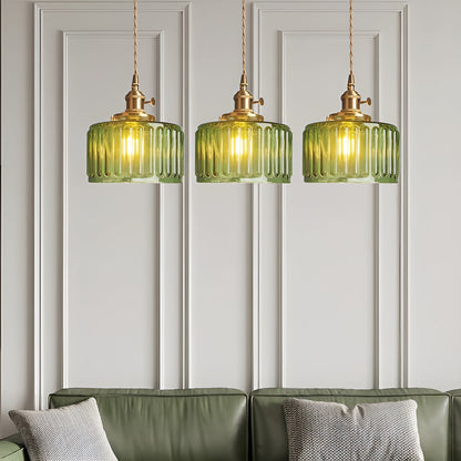 Kopparhängande lampa av glas – Modern LED-lampa | För vardagsrum och sovrum